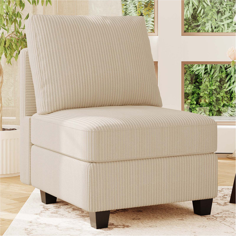 Fauteuil en velours côtelé Vevey, Velours côtelé beige