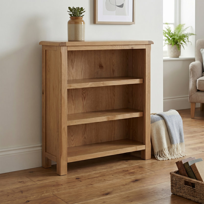 Racquel 80 cm H x 75 cm W Solid Wood Standard Bookcase, Oak