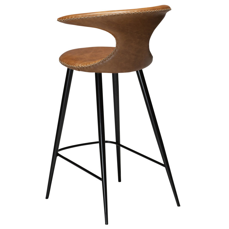 Flair Upholstered Counter Stool with Metal Frame, Light Brown