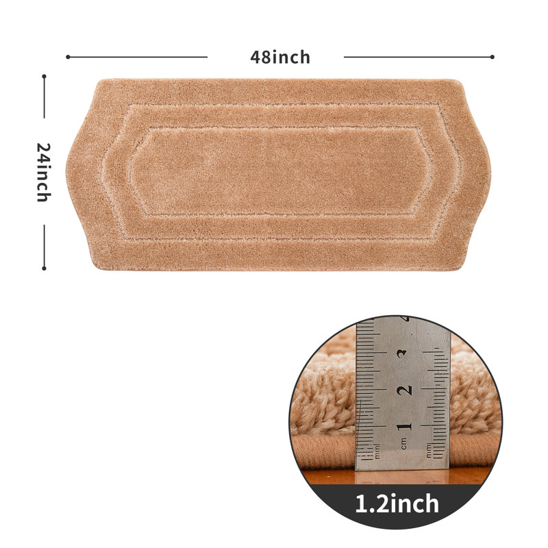 Tapis pour salle de bain Shilynn, Beige, L 24 po x L 48 po