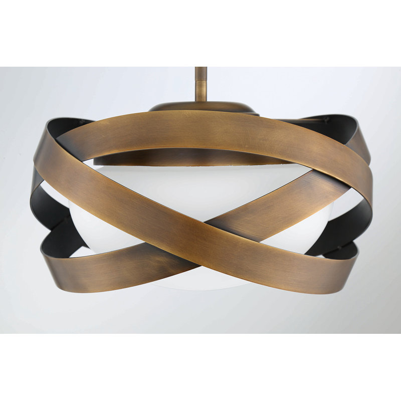 Luminaire suspendu 1 lumière noir, Laiton