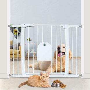 Baby Gate with Cat Door, 29.5-40.5 Inch Extra Wide Pet Gates Cat Door, Walk  Through Dog Gates Indoor for Cat Puppy, Safety Child Gate Pressure Mounted