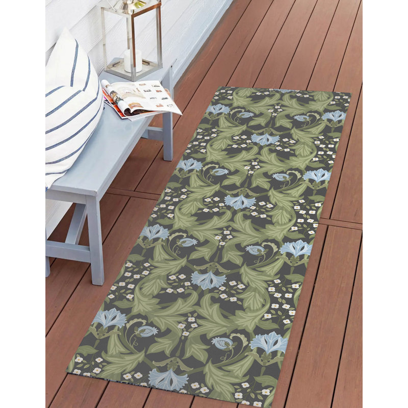 Tapis d'extérieur Ogee Leaf, Tapis de couloir 2 pi 6 po x 8 pi