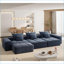 Canapé modulaire, chenille étincelante modulaire bleu marine avec 6 coussins | Pas d'assemblage | Mousse et ressort-699117485