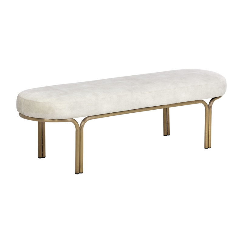 Gwen Upholstered Bench, Cream