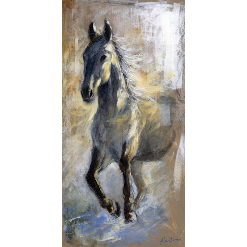 "running free" , reproduction d’art sur toile tendue, H 24 po x l 12 po x P 1,5 po