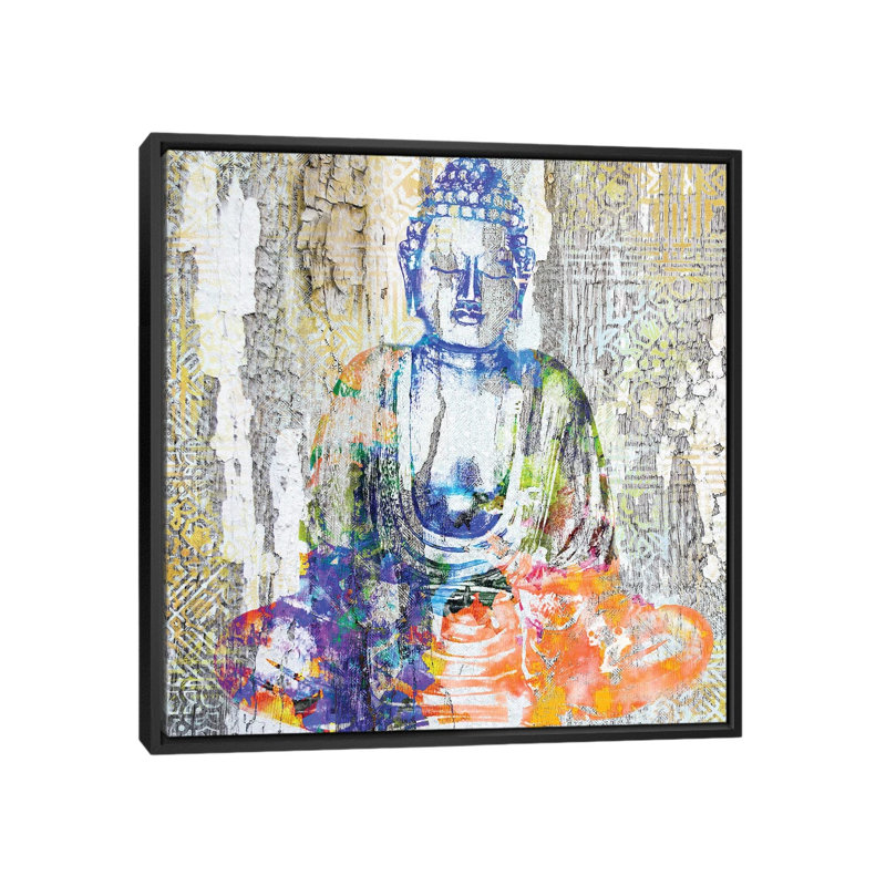 «Timeless Buddha II», impression sur toile, H 18 po x l 18 po x P 1,5 po, Toile avec cadre noir