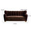 Solid Wood Frame Modern Dark Brown Velvet Sofa