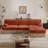Luxurious Velvet Modular L Shaped Sectional Sofa With Ottoman,3-Seater Chesterfield Sofa With Tufted Design And Tassel Fringe Skirt-394802789