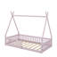 Lit simple en bois avec clôture-114402373