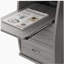 Bureau d'ordinateur complet avec rangement, gris