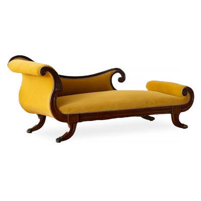 Chaise longue de style français en velours et bois de bouleau pour la chambre et le salon