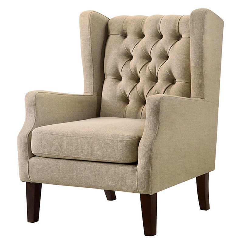 Fauteuil rembourré Bekka l 30,59 po, Lin beige