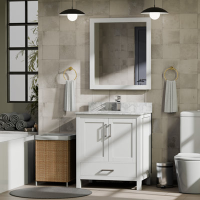 Jacques 30 in W x 22 in D Single Bath Vanity and 28 in Mirror
