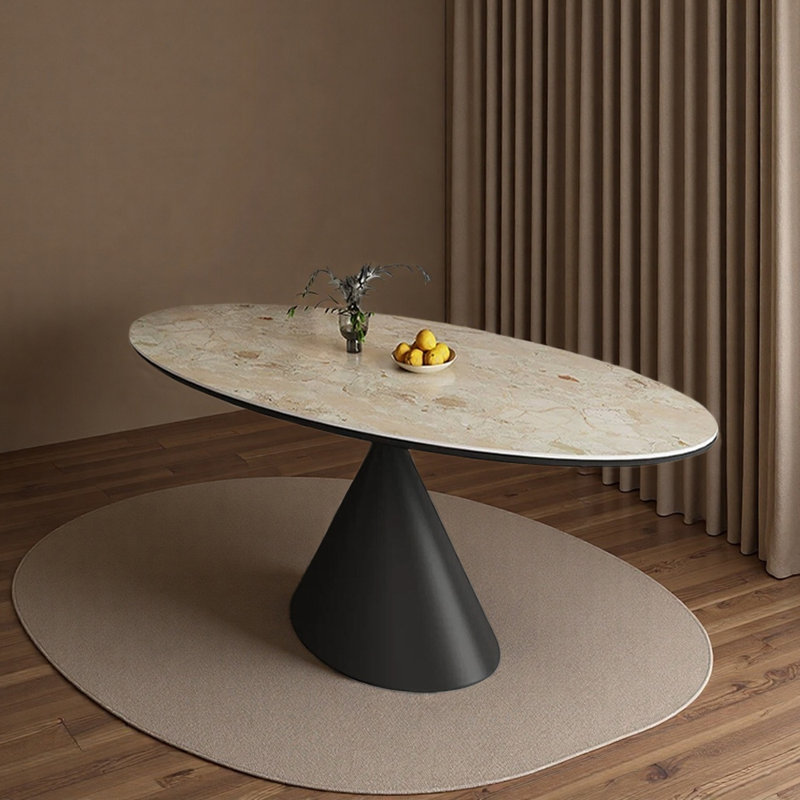 Table de salle à manger Modern, H 29,52 po x L 62,99 po x l 31,49 po, Noir, Beige
