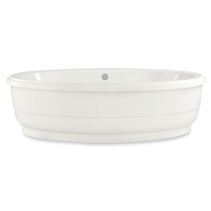 Nina 72 in. L Freestanding Whirlpool Tub, White, Satin Brass