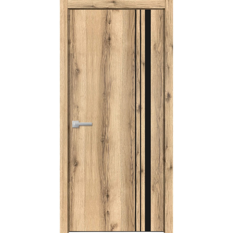 Porte intérieure moderne en bois avec quincaillerie | Planum 0011 noyer | Garnitures à panneau simple | Portes de salle de bain robustes