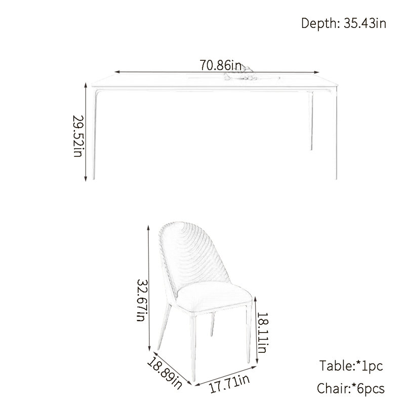 Ensembles de table de salle à manger Simple Rock Plate, H 29,52 po x L 70,86 po x l 35,43 po, Orange