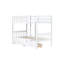 Lit superposé simple en bois d'hévéa avec 2 tiroirs, convertible en 2 lits simples, lit superposé simple avec échelle et garde-corps, blanc