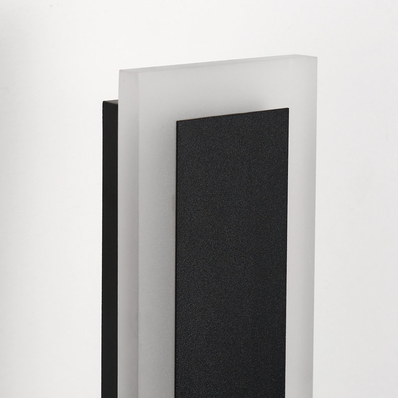 Aluminum Modern Linear IP65 Integrated LED Waterproof Hardwired Outdoor Wall Lights, Black/White, 35" H x 3" W x 1.8" D, 24
