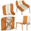 Paquet de 4 chaises de salle à manger à rayures VESano, chaises d'extérieur en plastique PP avec pieds en métal robustes, chaises d'appoint à blocs de couleurs pour la salle à manger, la cuisine, le balcon, le patio et le café-516432130
