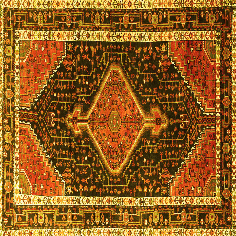 Washable Southwestern Indoor Rug, Square 3'