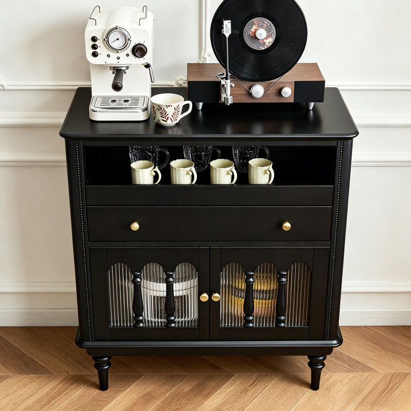 Buffet de rangement style crème français, Noir