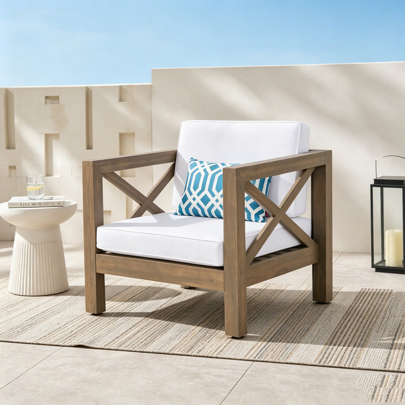 Chaise de patio pour club, White, Grey