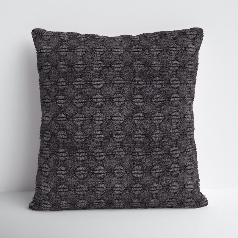 Roya Throw Pillow, Charcoal Gray