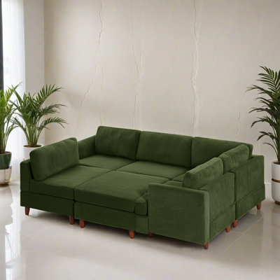 6 - Piece Modular Sleeper Sectional Sofa Bed Corner Sofa for Living Room