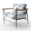 Chaise rembourrée rustique en bois rustique