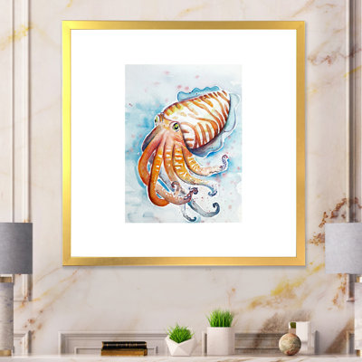" Aquarelle Cuttlefish Art "