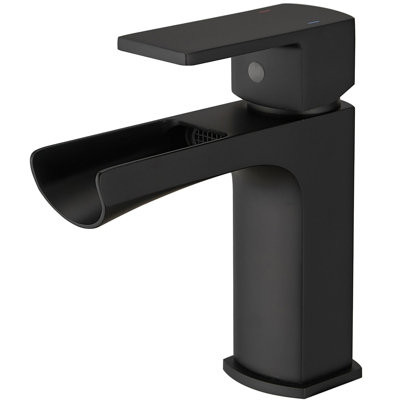 Waterfall Bathroom Faucet With Drain Assembly Single Hole Bathroom Sink Faucets Brass Single Handle Bathroom Basin Taps