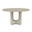 Table de salle à manger moderne avec finition gris clair et piédestal architectural de qualité supérieure