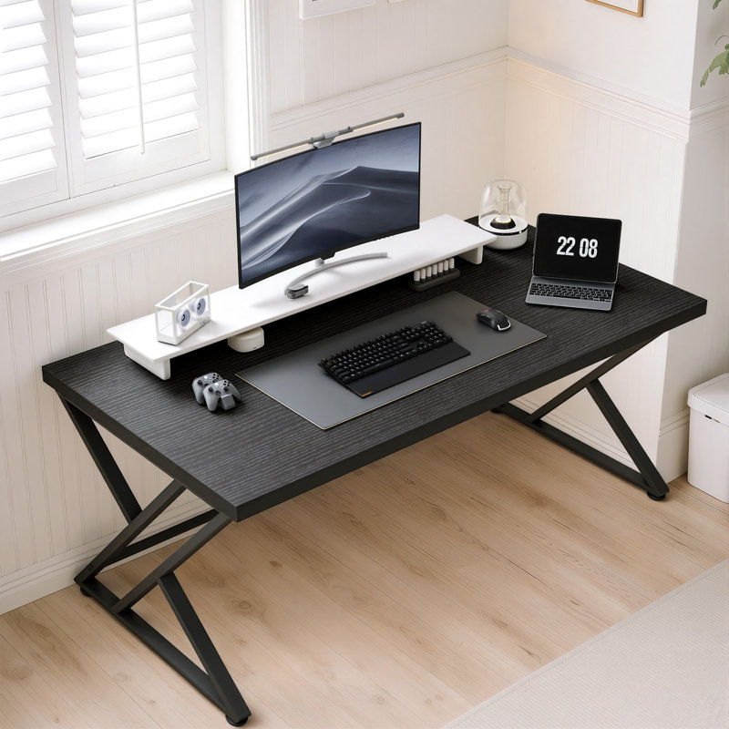 Kelleia Writing Desk, Black, 30.1" H x 60" W x 23.6" D