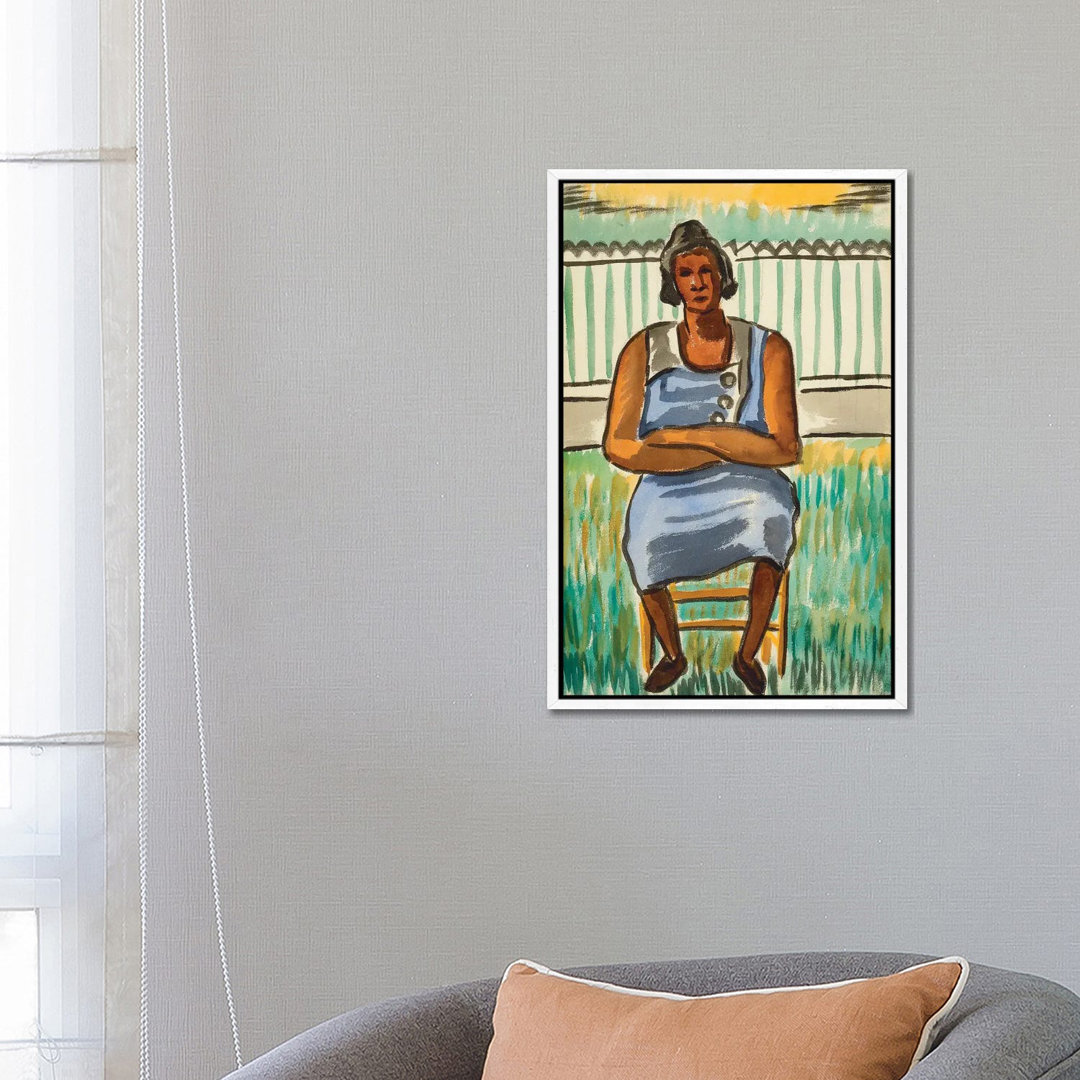 Sitzende Figur von Malvin Gray Johnson - Galerie-verpackte Leinwand Giclée auf Leinwand