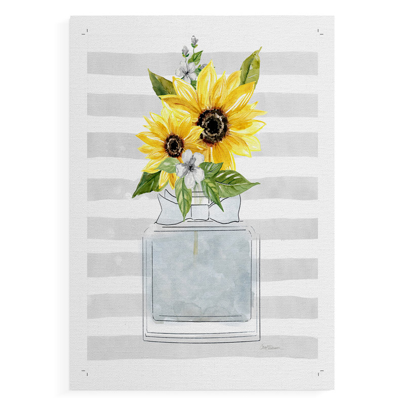 Sunflower Perfume II - Impression sur toile seulement - NON-CADRE, H 27 po x l 18 po
