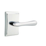 Basel Round Privacy (Bed & Bath) Door Lever with Rectangle Rosette