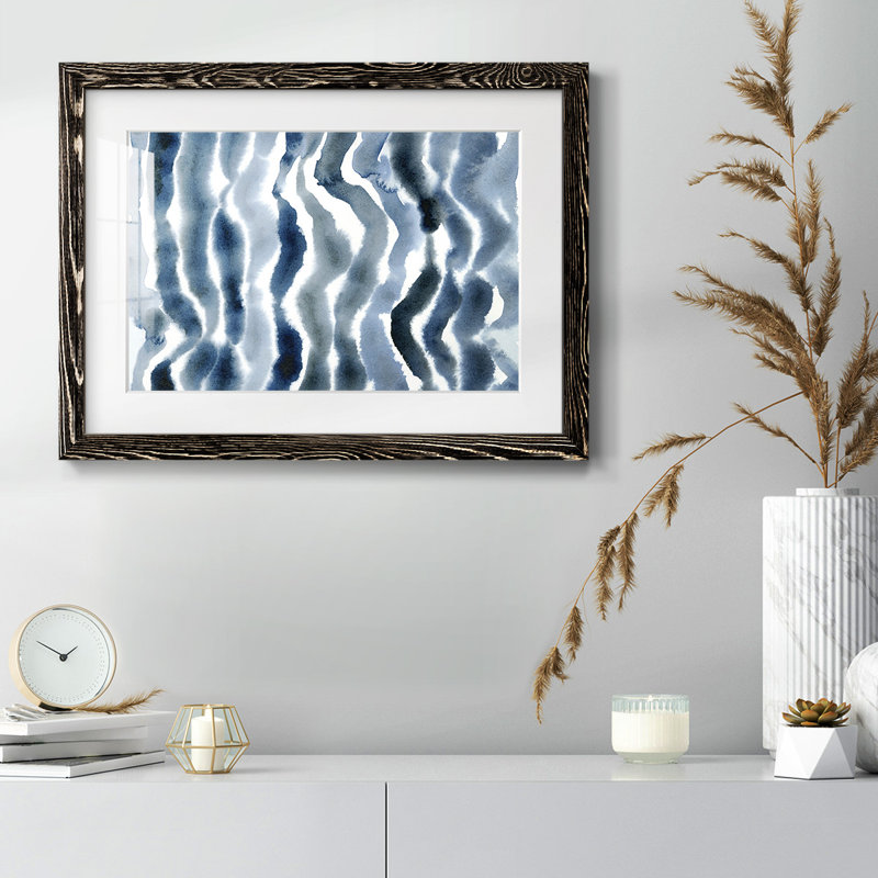 Vraie vague bleue II, H 14 po x l 20 po x P 1,5 po, Noir