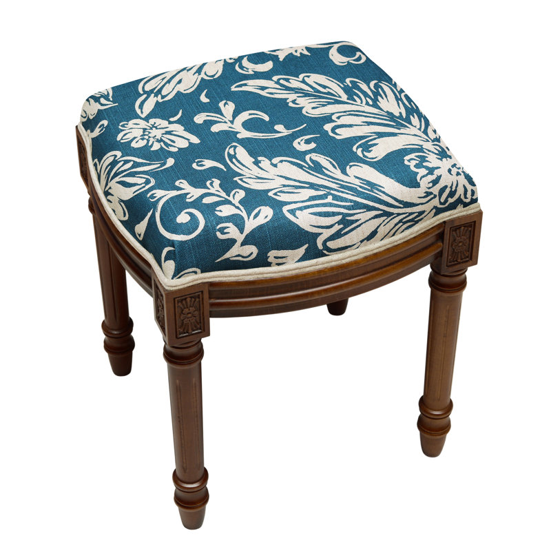 Tabouret de coiffeuse Camilly, Noyers, Bleu marine