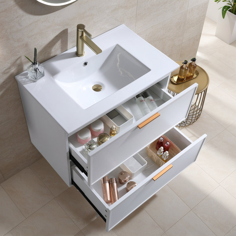 30'' Matte White Wall-Mounted Single Bathroom Vanity Set
