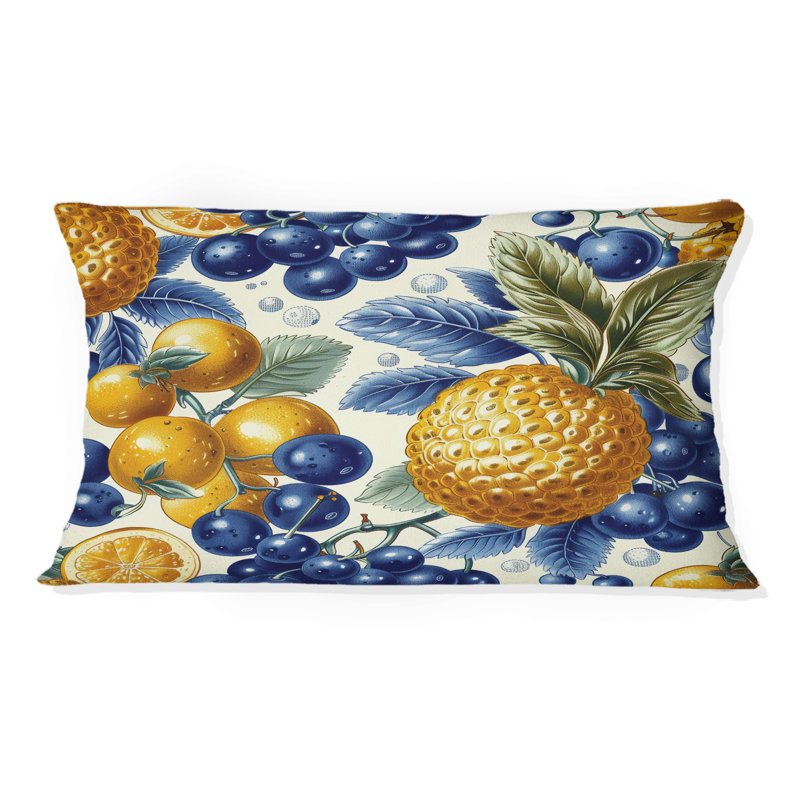 Coussin lombaire à motif de fruits