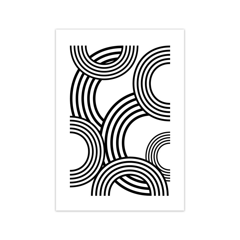 Multi Rainbow Black And White - Print on Canvas, No Frame, 42cm H x 30cm W x 1cm D