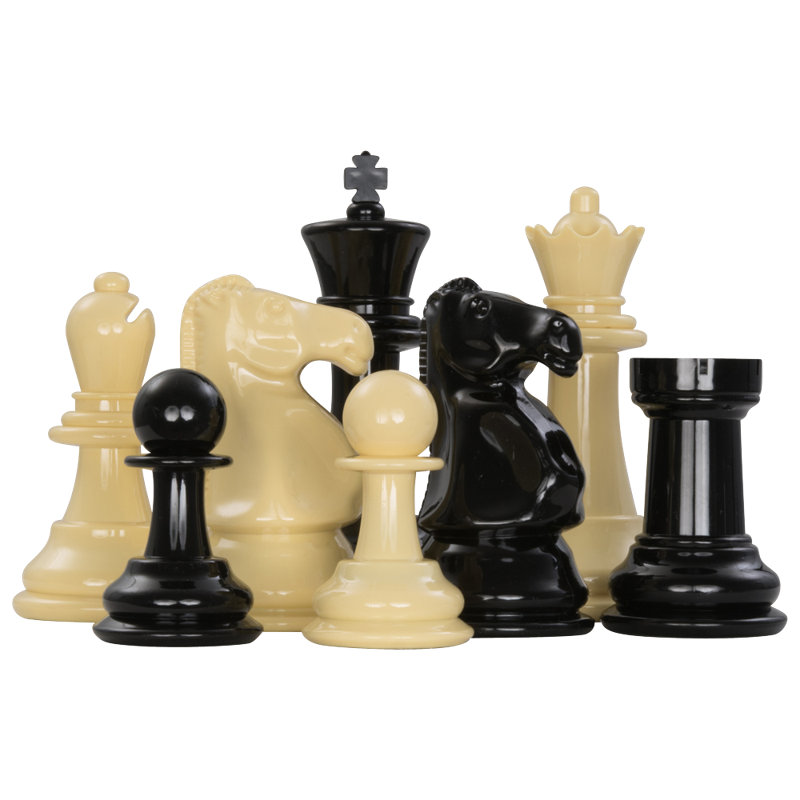 8" Tall Oversized Chess Set with Stay-flat Nylon Board