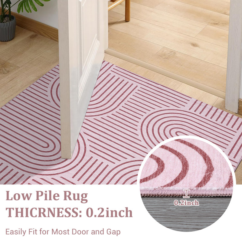 Area Rug Fashionable Arched Geometric Carpet Machine Washable Area Carpet Stain Resistant Non-Shedding Rugs for Bedroom Dining Room Home Office Family Room Playroom