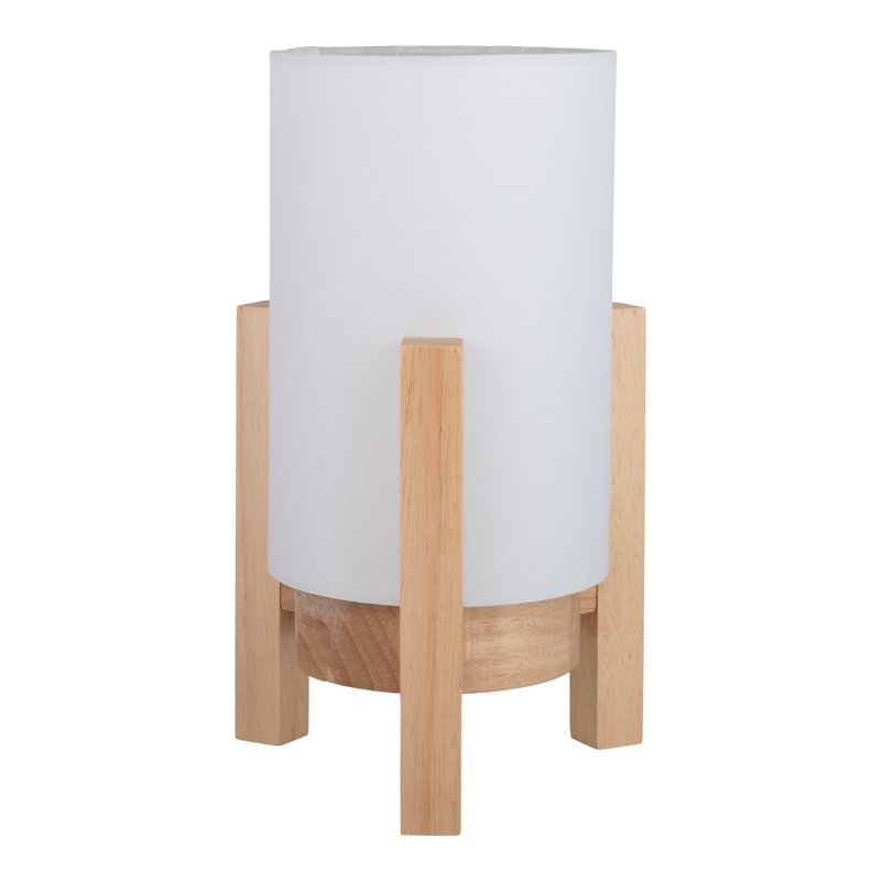 Bulman Wood Standard Table Lamp Lamp, 25cm H x 15cm W x 15cm D, Wood, White