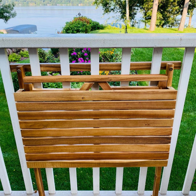 Jceon Rectangular Acacia Outdoor Folding Balcony Table