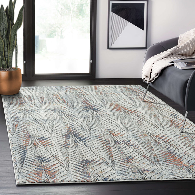 Tapis moderne à motif de feuilles Tiedemann Rugs Catalya VNS110A, Rectangle 4 pi x 6 pi