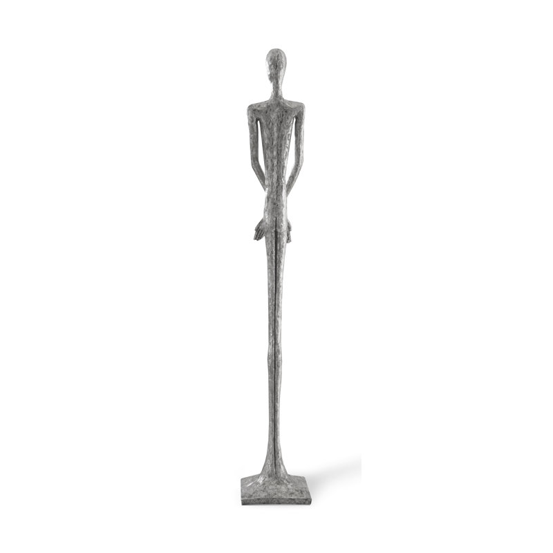 Lloyd Skinny Male Statue, 84" H x 16" W x 13" D, Silver
