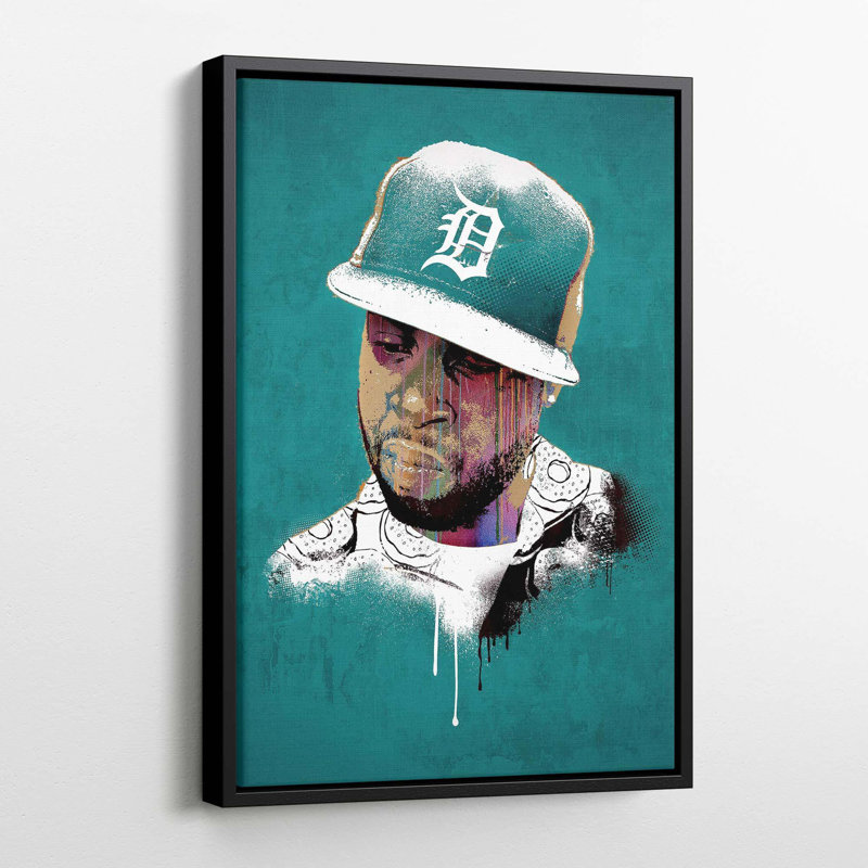 J Dilla - Print on Canvas, 91cm H x 61cm W x 5cm D, Black Framed